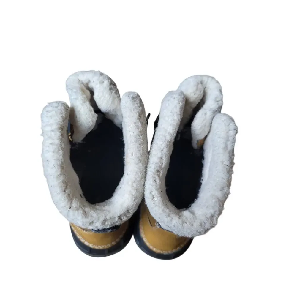 Crocs Kids Waterproof Faux Fur Winter Snow Boots Brown Black Size C12 Insulated